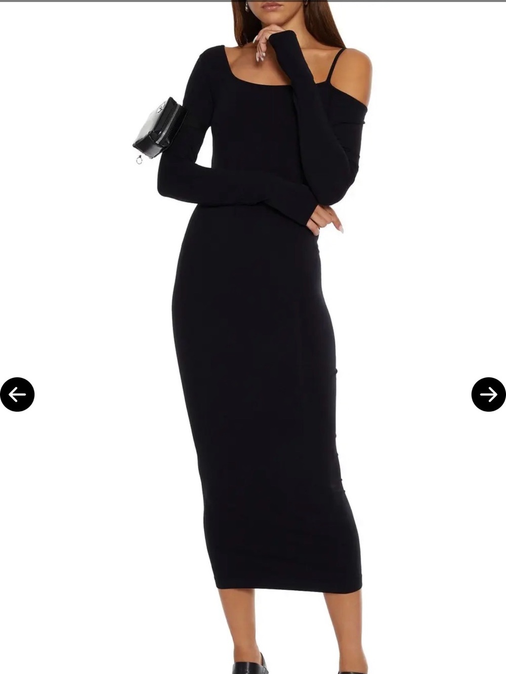 HELMUT LANG Cold-shoulder stretch-jersey midi dress XS/S / Worn Once